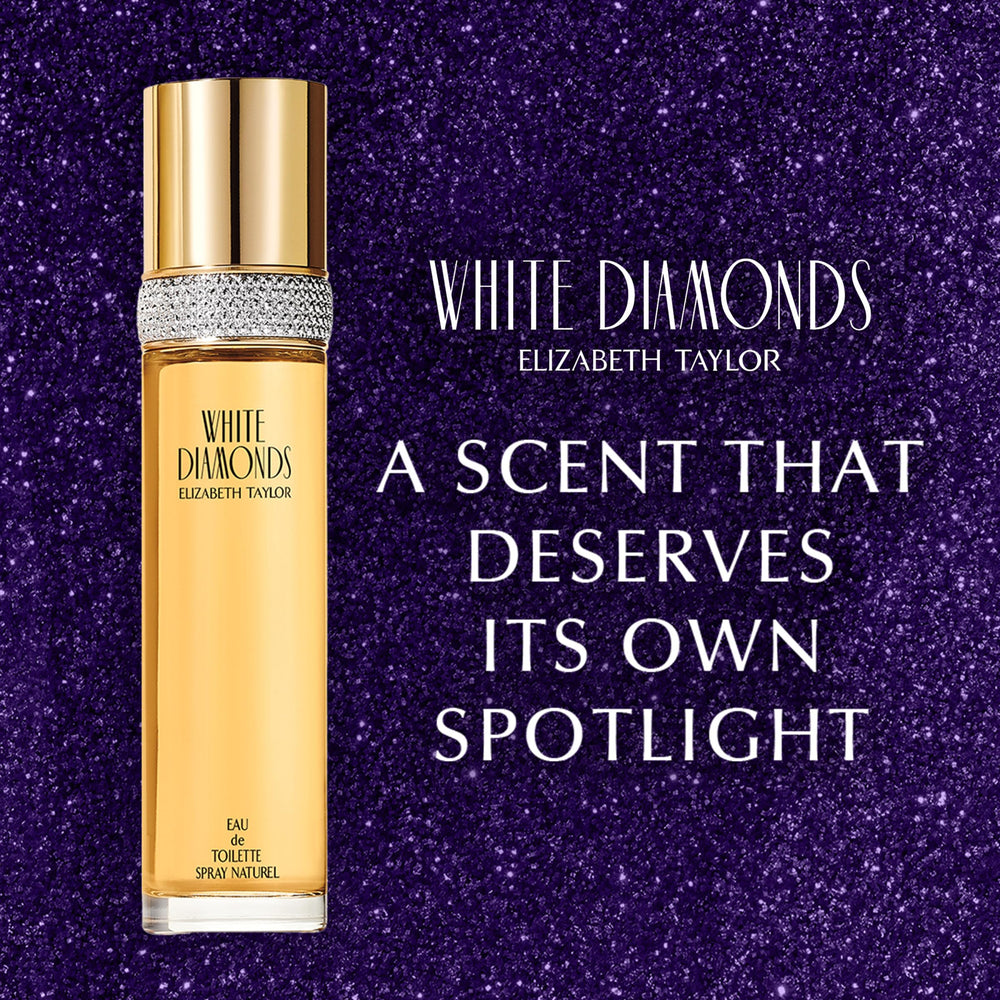 Elizabeth Taylor White Diamonds 1.7-ounce display on vanity top