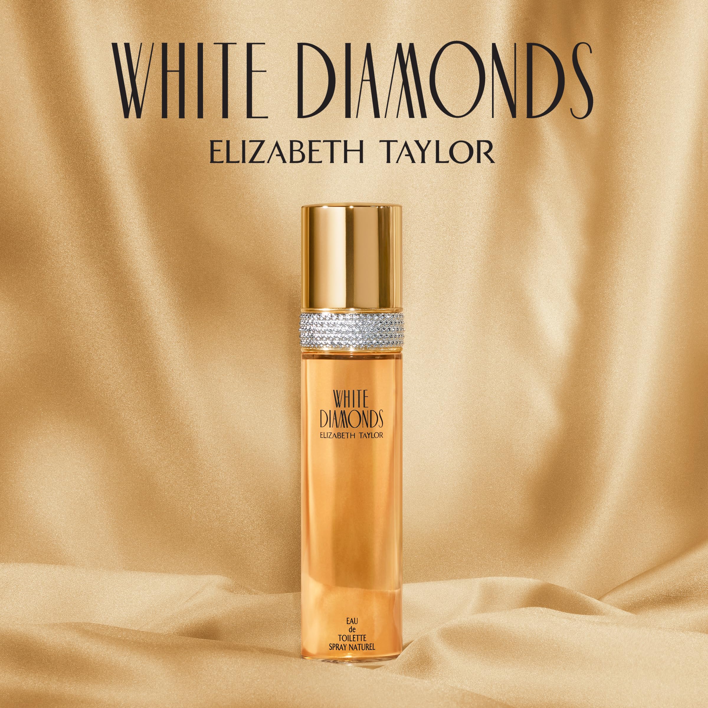 Elizabeth Taylor White Diamonds packaging details conveying classic sophistication.