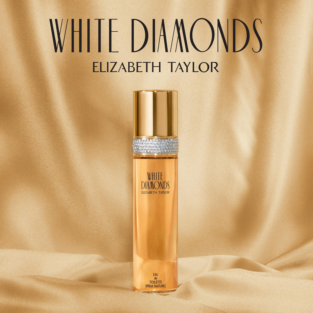 Elizabeth Taylor White Diamonds packaging details conveying classic sophistication.