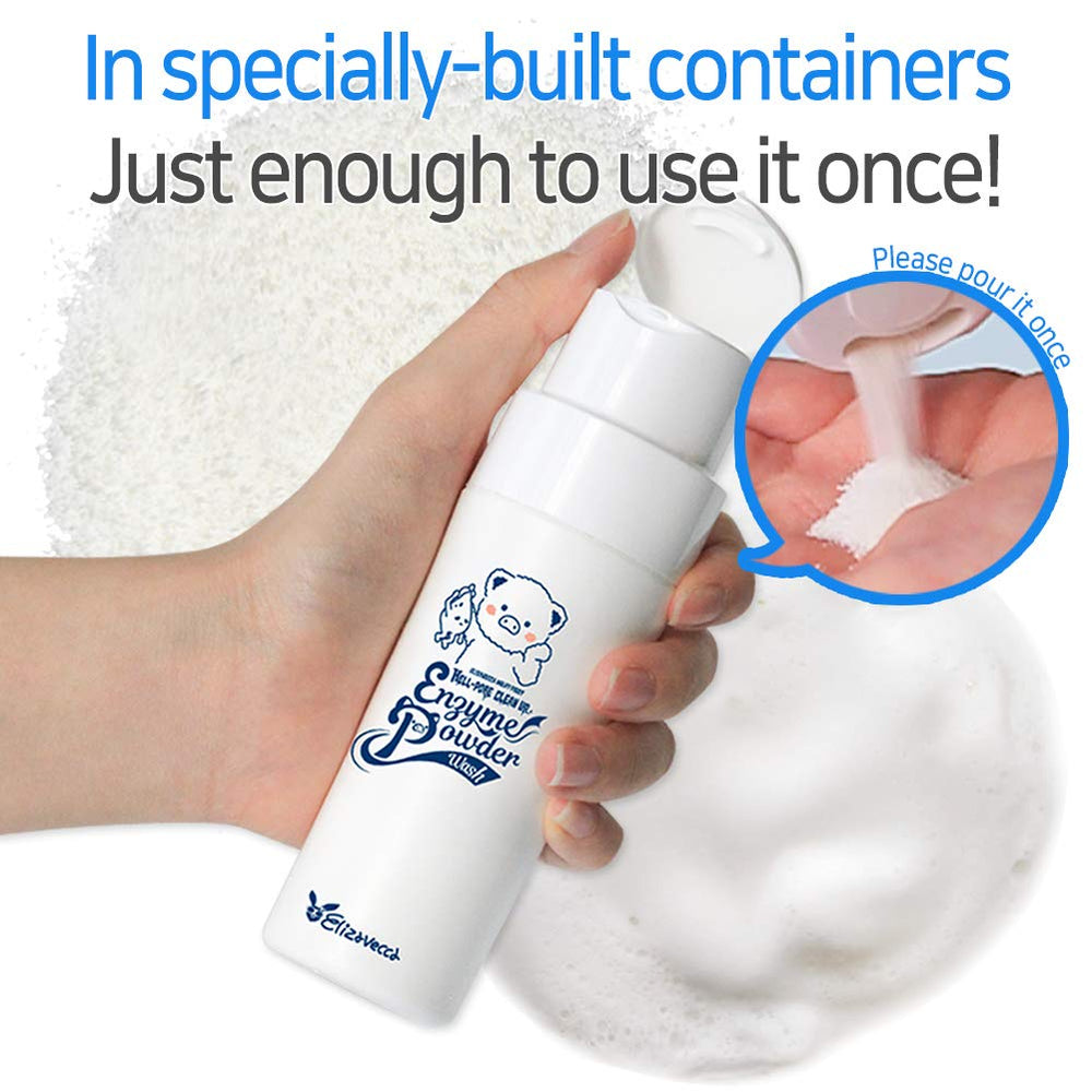 Elizavecca Milky Piggy Hell-Pore Enzyme Powder Wash genera espuma rica para limpiar impurezas