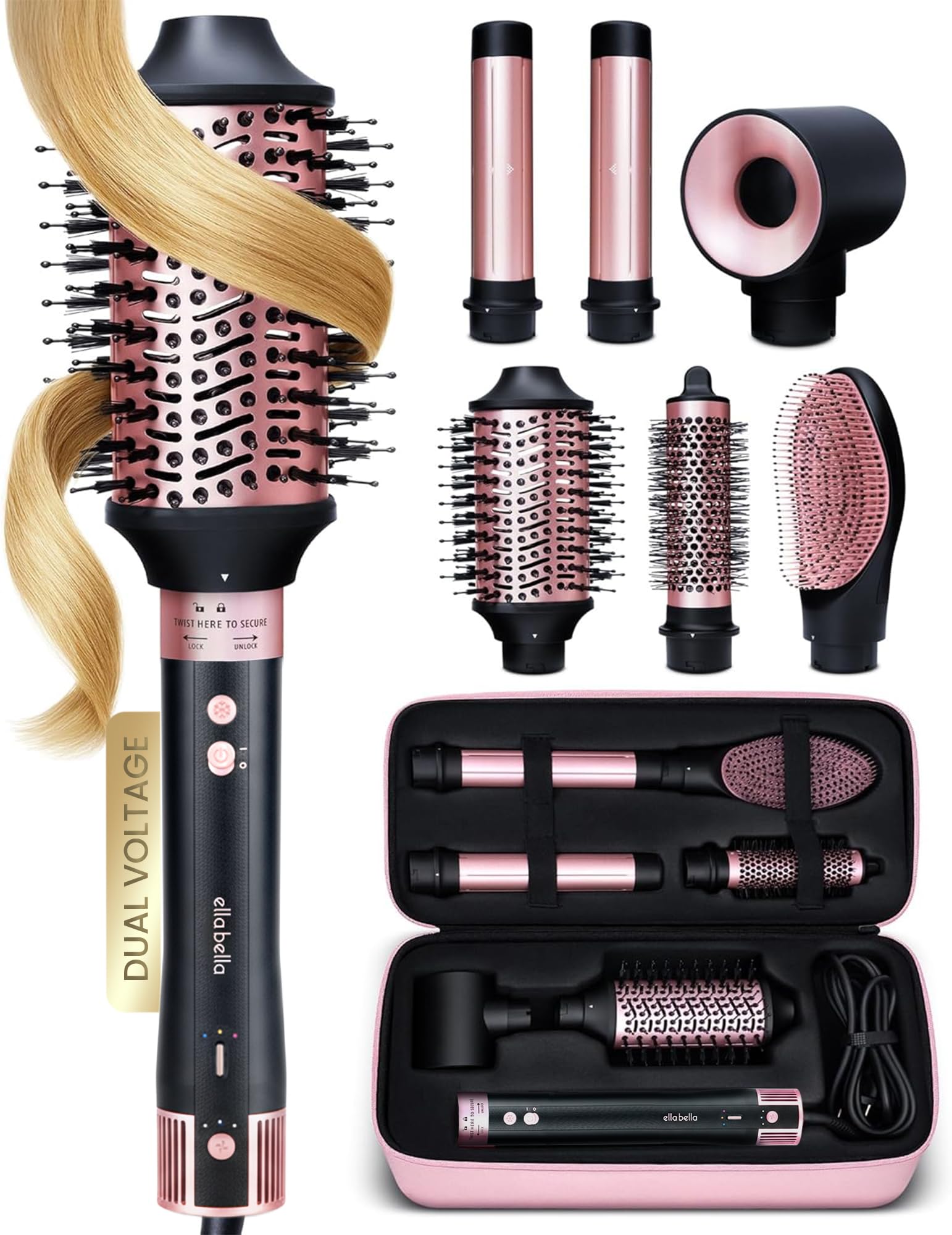 ELLA BELLA 6in1 styler dryer demonstrating powerful airflow for quick drying