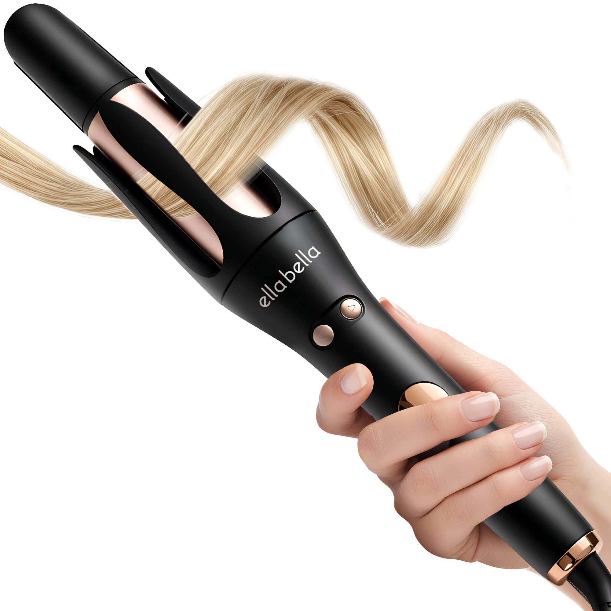ELLA BELLA automatic curling iron with digital display for precise temperature control.