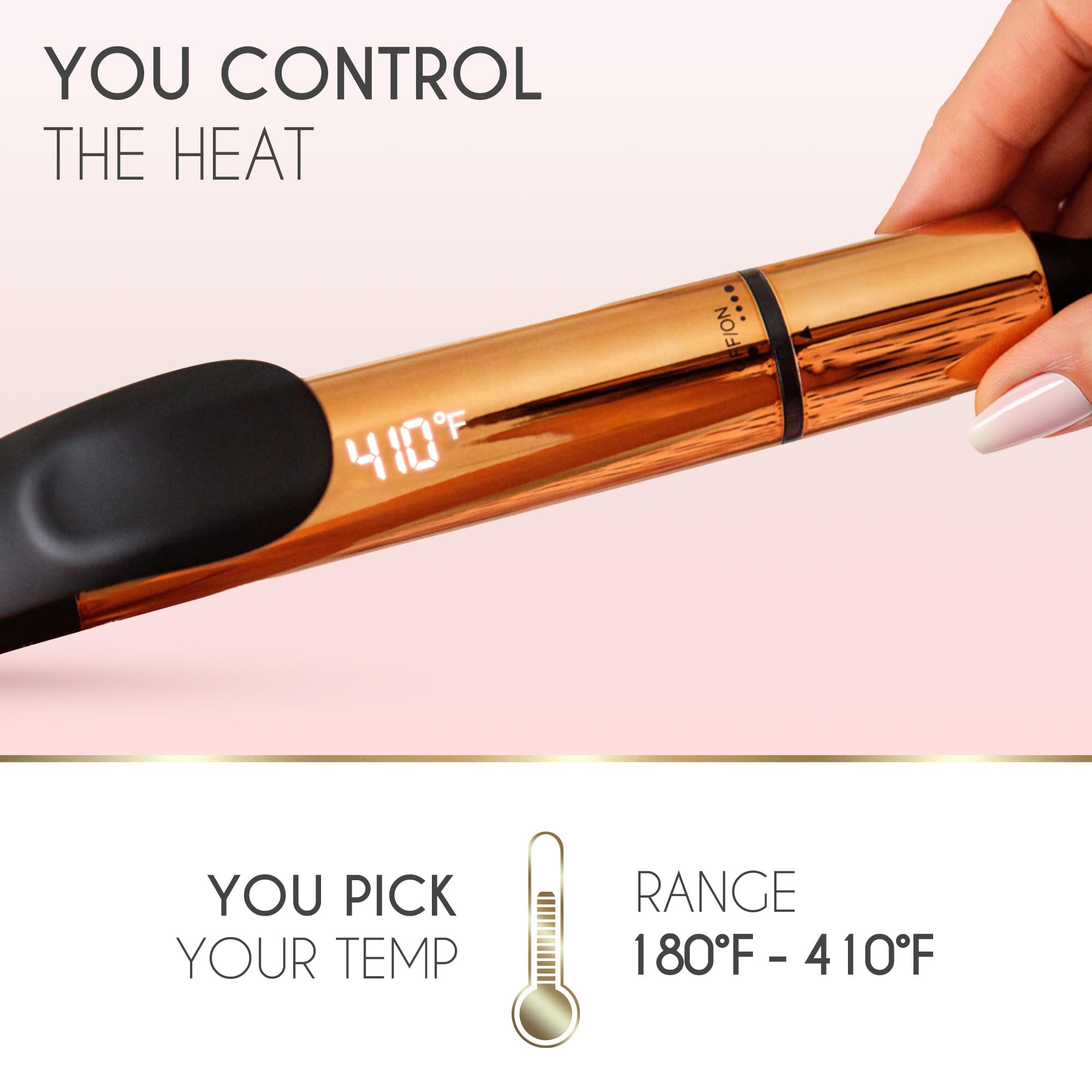 ELLA BELLA curling iron with heat-resistant case and mat for travel