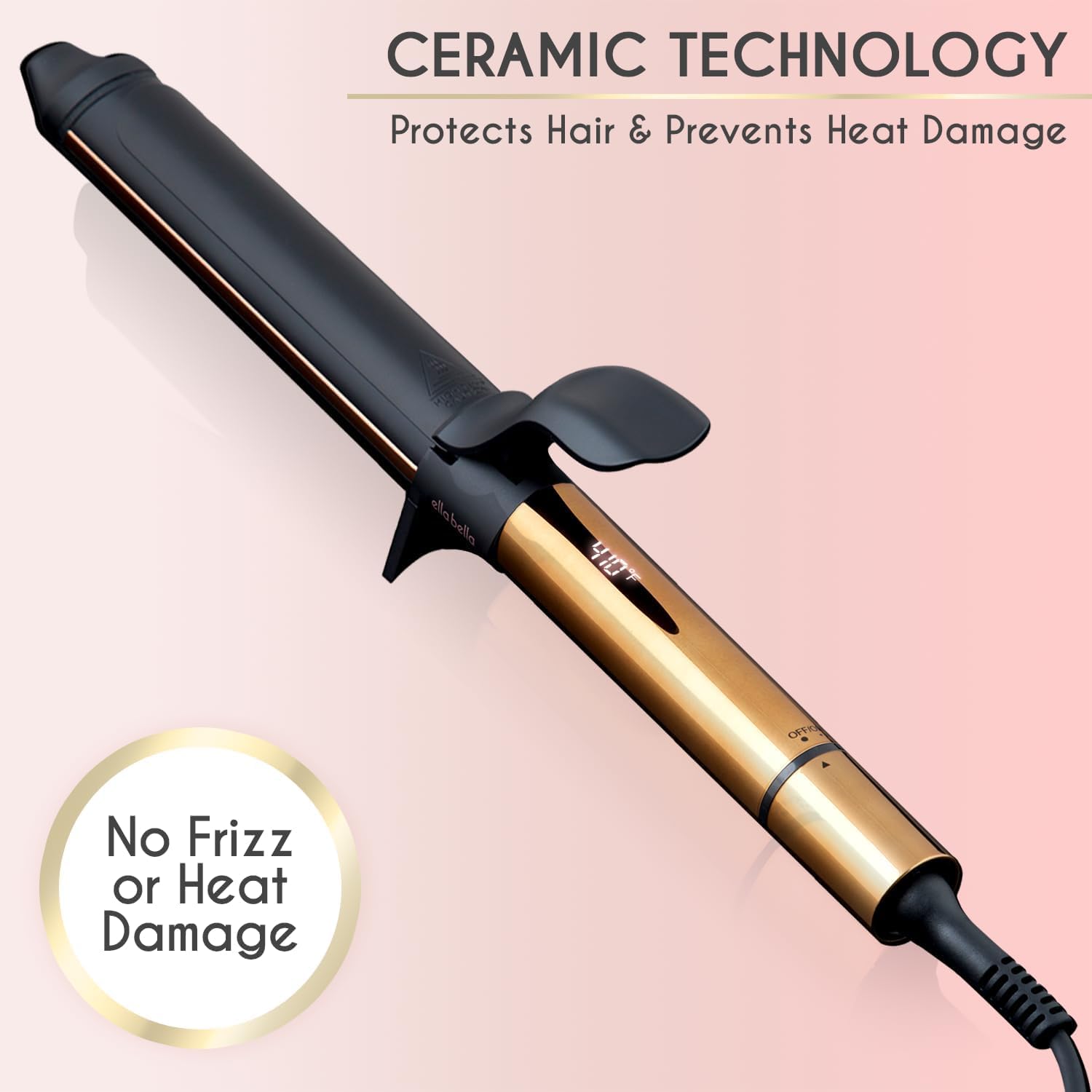ELLA BELLA curling iron final look ready for day or night.