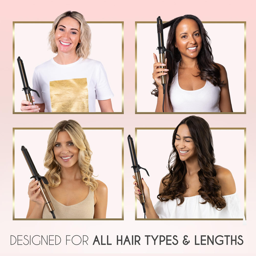 ELLA BELLA Curling Iron produces glossy, salon-ready curls thanks to ceramic technology.