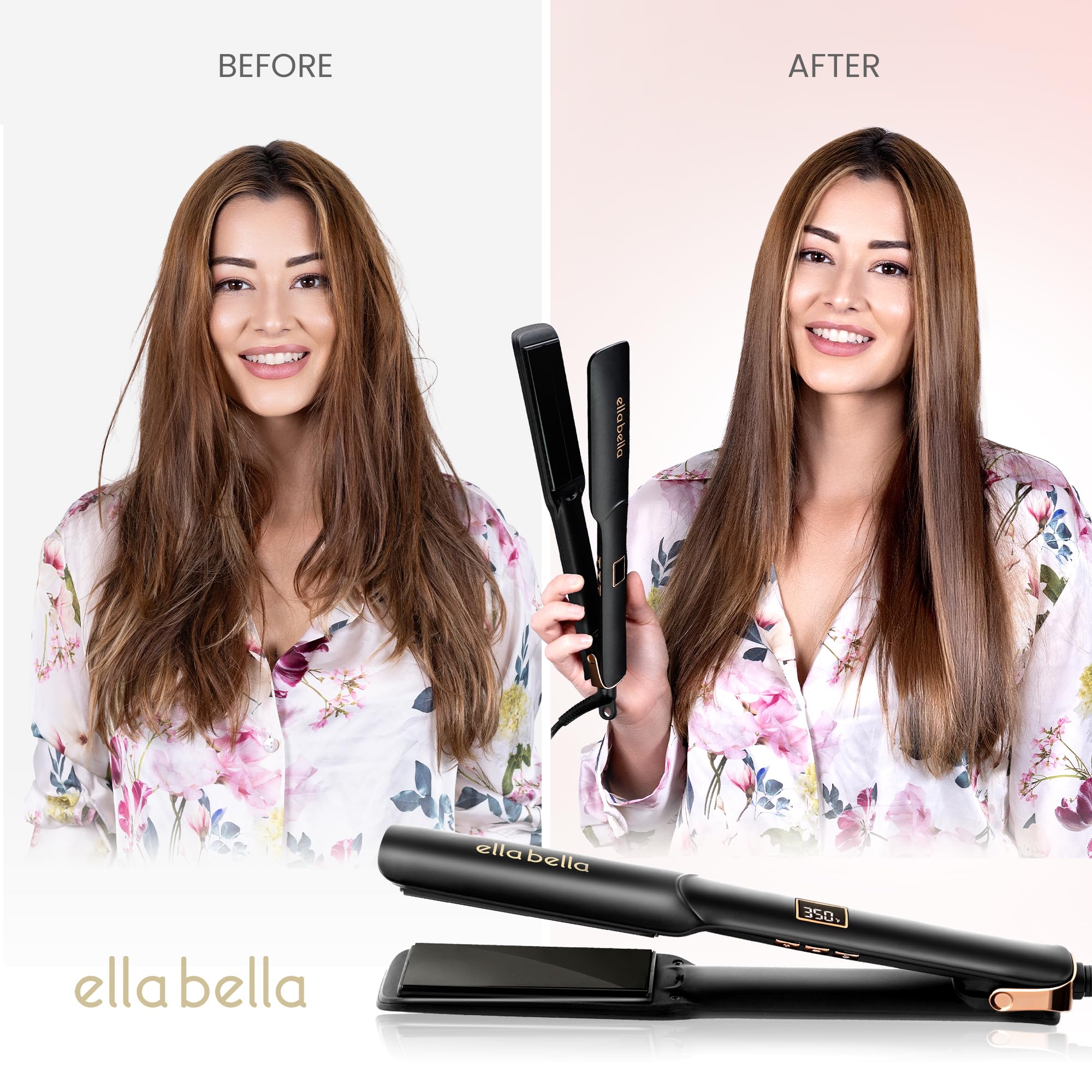 Ella Bella digital temperature display for precise heat control.