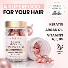 ELLA BELLA Frizz-control hair serum smooths flyaways.