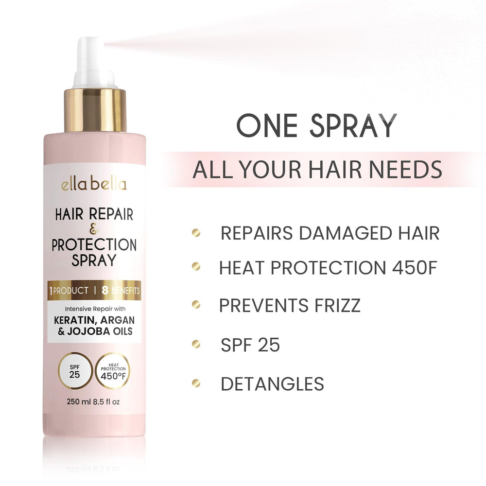 ELLA BELLA jojoba oil shine for smooth texture and split end protection.
