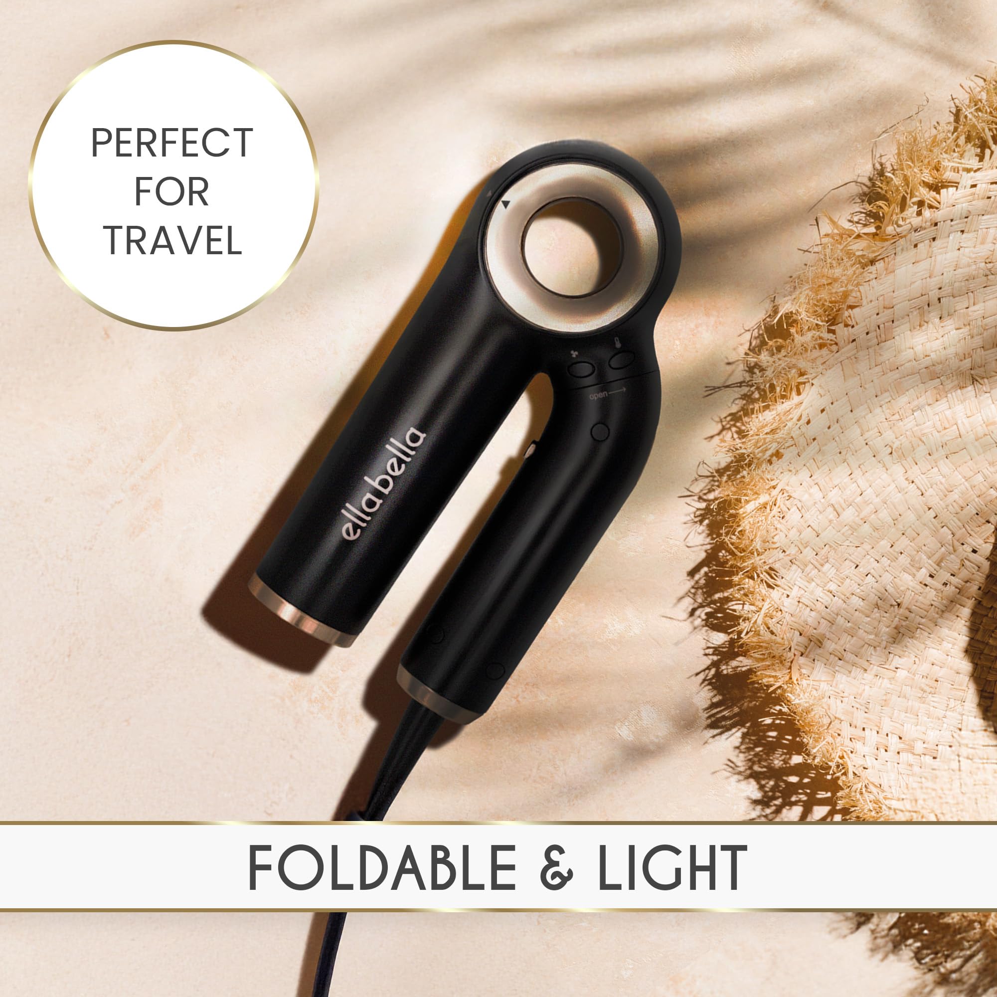 ELLA BELLA lightweight design reduces hand strain during long styling sessions