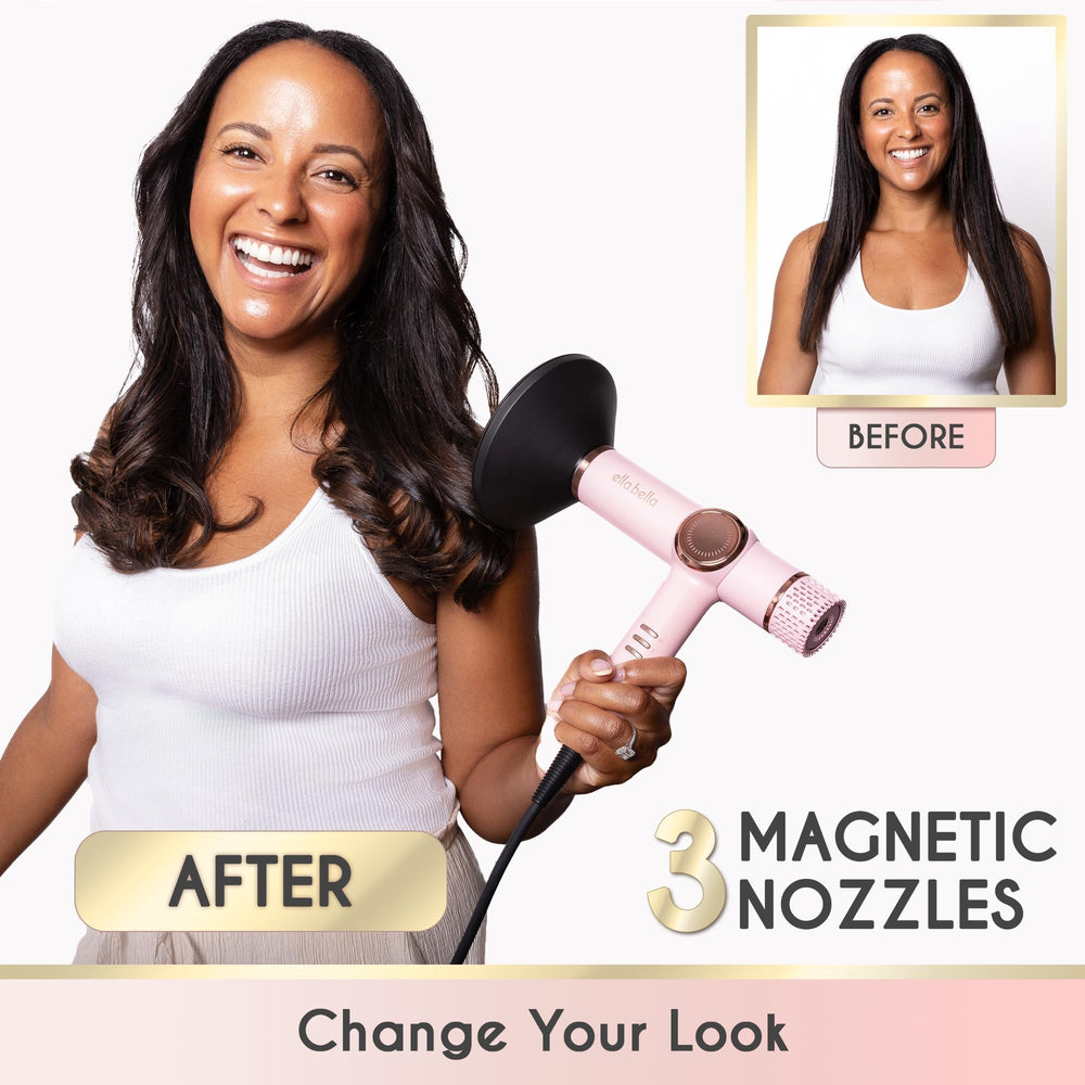 ELLA BELLA magnetic nozzles let you switch looks quickly