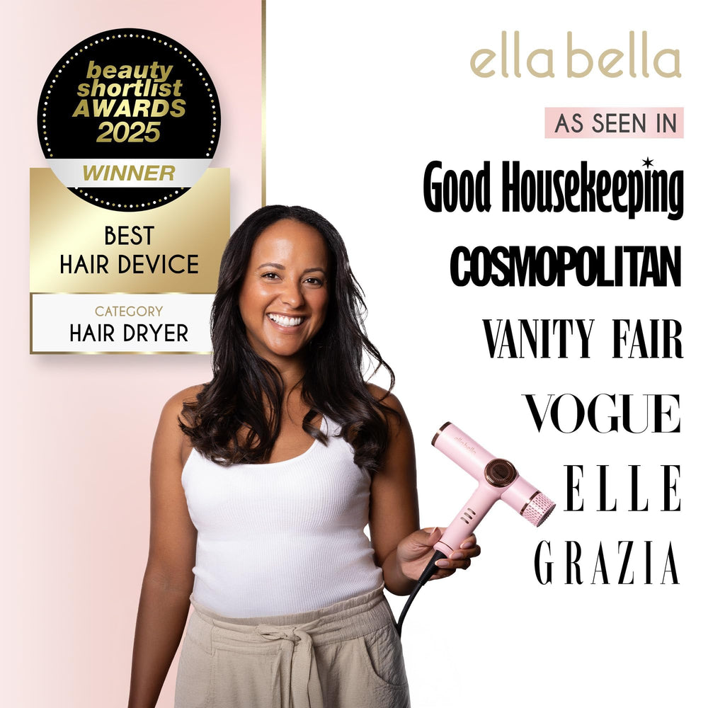 ELLA BELLA rapid drying speeds save time during busy mornings