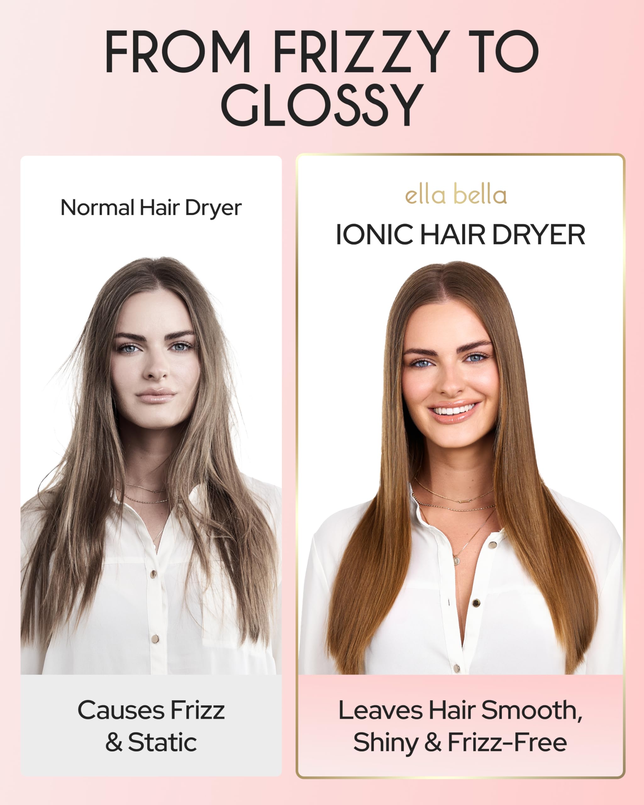 ELLA BELLA three magnetic nozzles for straight, voluminous, or curled styles