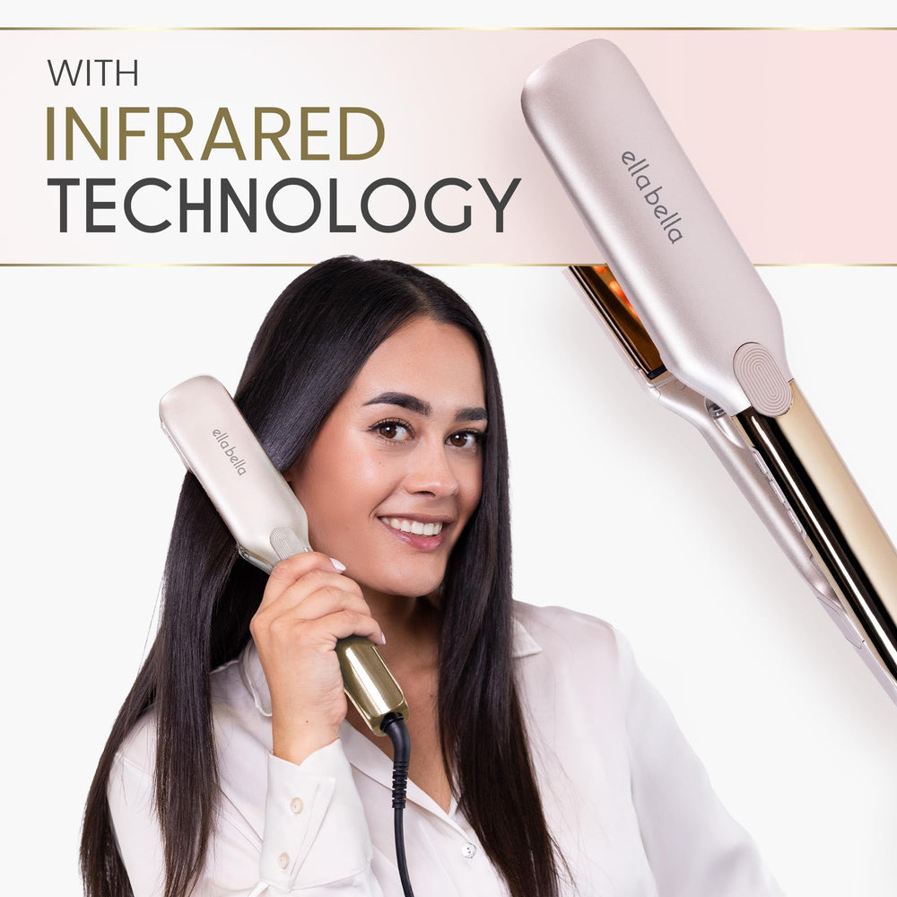 Ella Bella flat iron 360-degree cord for flexible, tangle-free use.