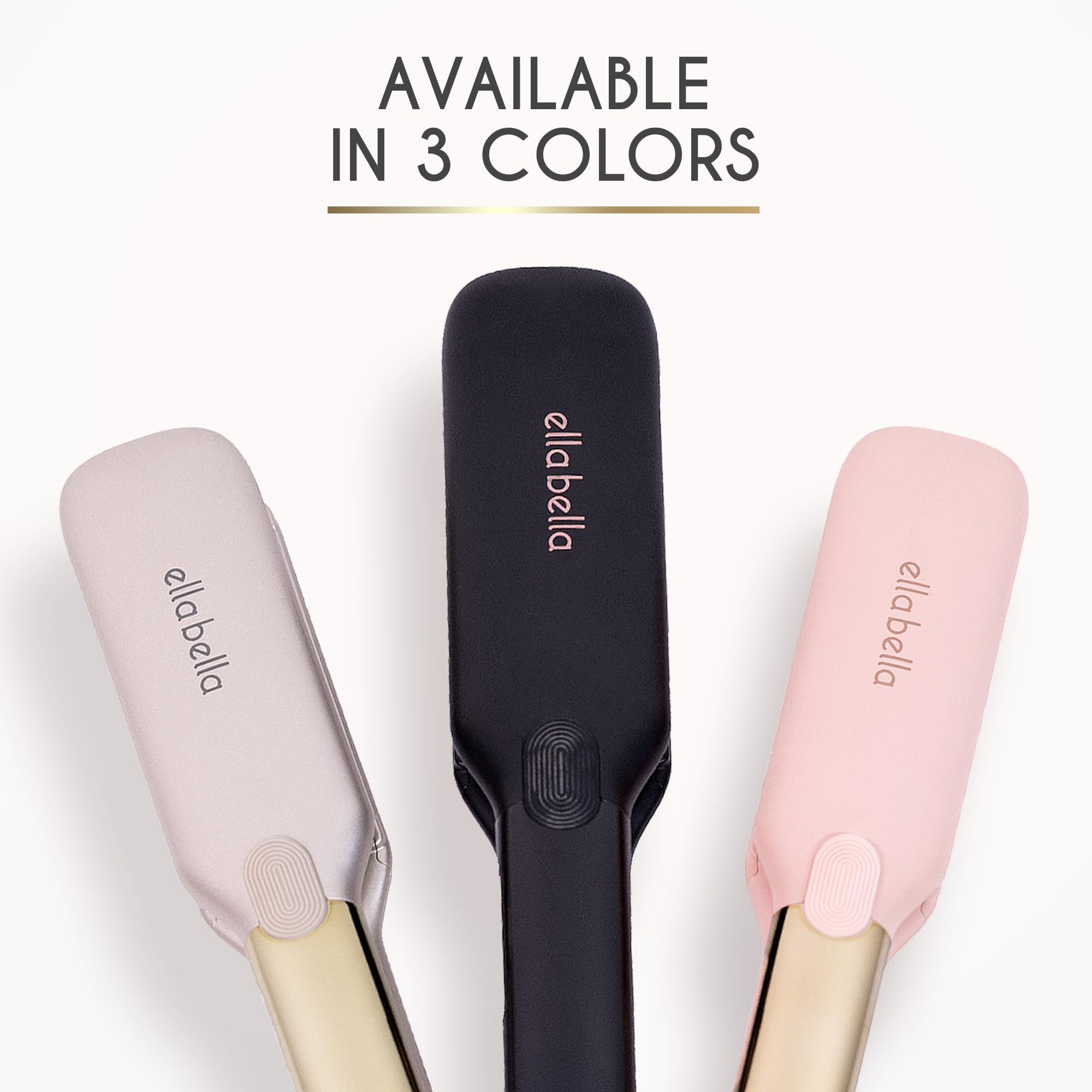 Ella Bella titanium flat iron auto shut-off for peace of mind and safety.