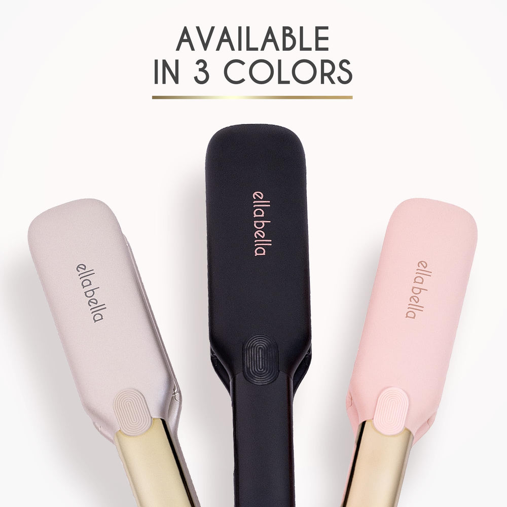 Ella Bella titanium flat iron auto shut-off for peace of mind and safety.