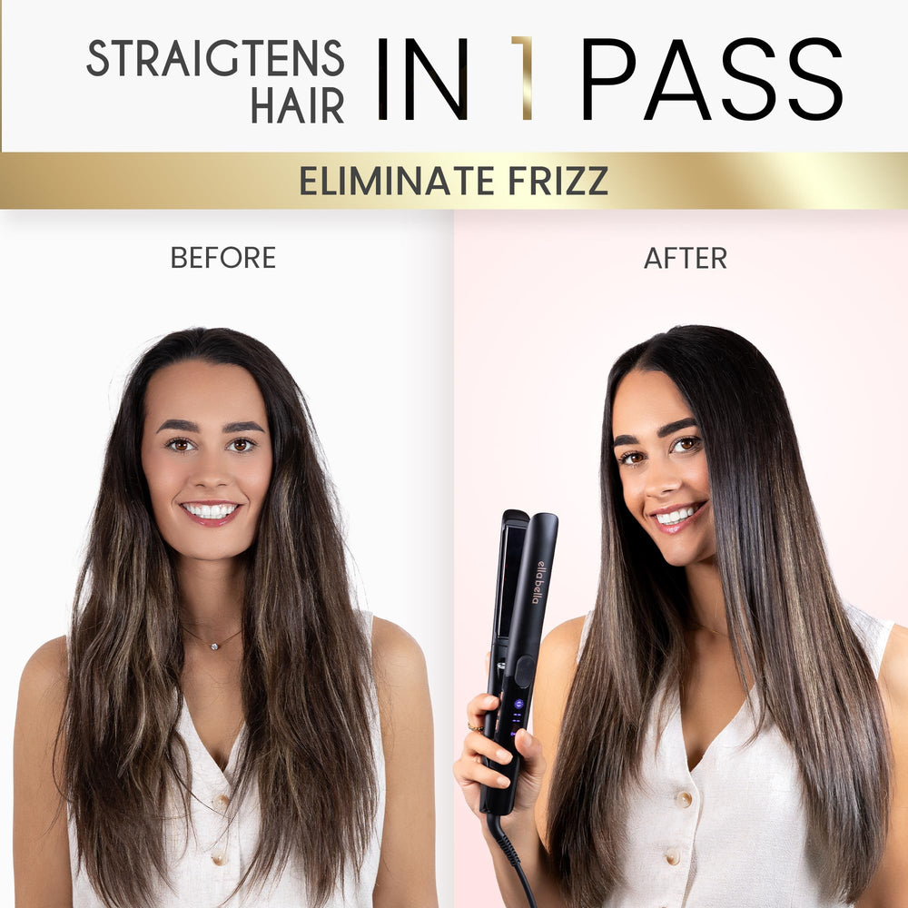 Ella Bella flat iron uses infrared heat for gentle, effective styling.