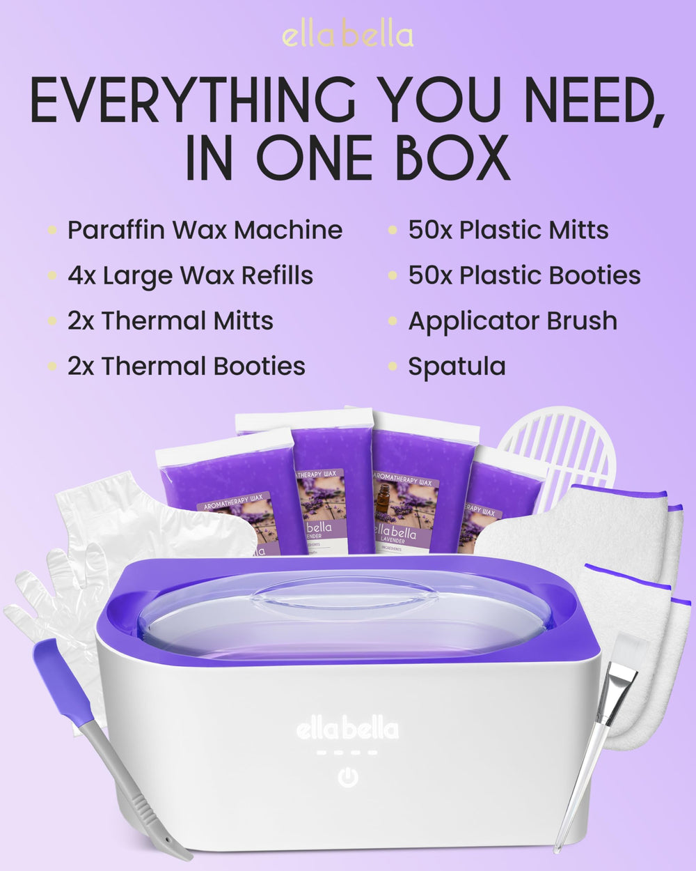 ELLA BELLA wax mitts for comfortable at-home pampering