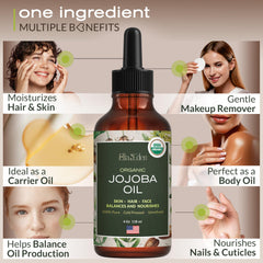 Uso facial suave con Aceite de Jojoba de Ella y Eden