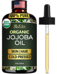 Ella y Eden Aceite de Jojoba: botella de cristal para uso puro y nutrición de la piel