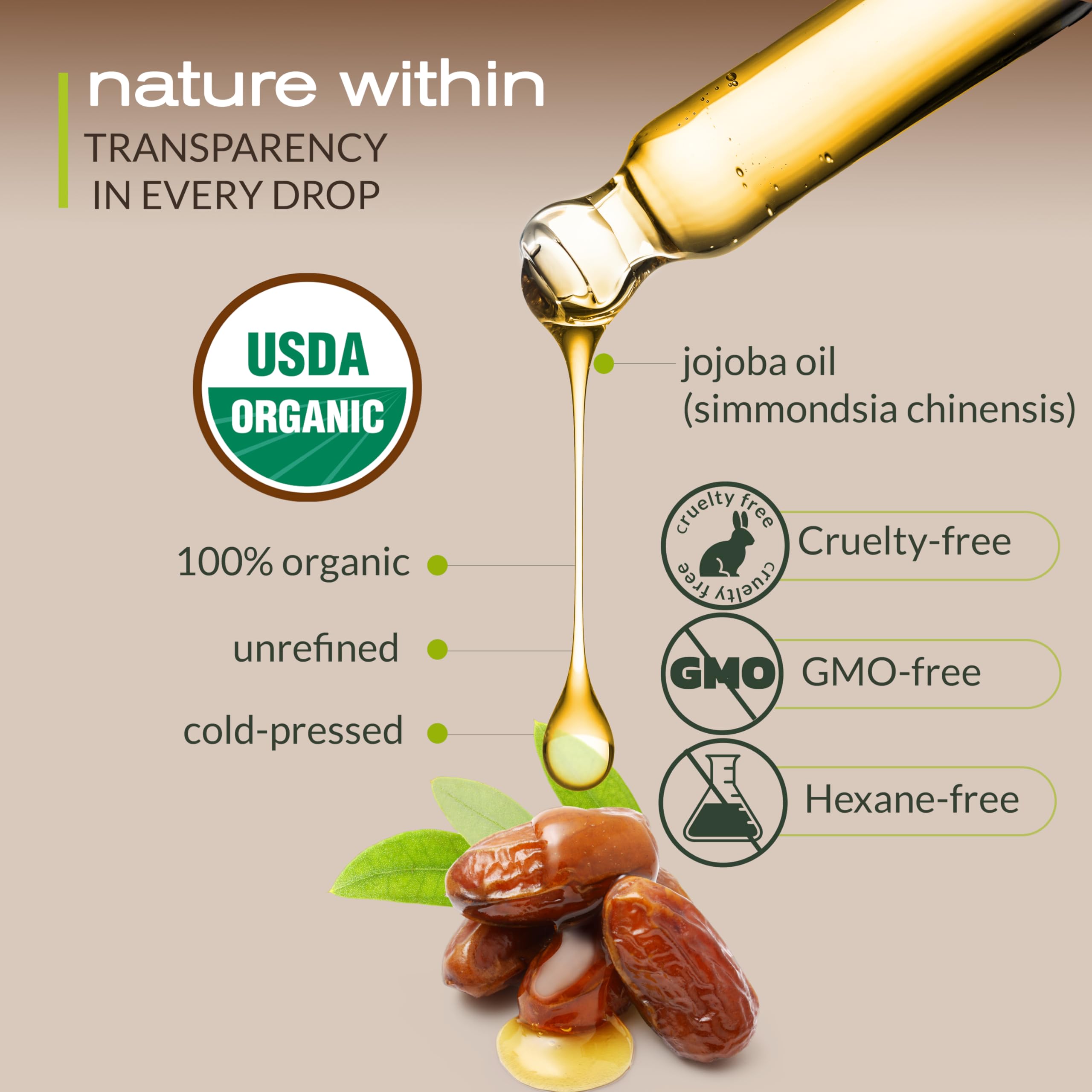 Aplicación precisa con cuentagotas de Aceite de Jojoba de Ella y Eden