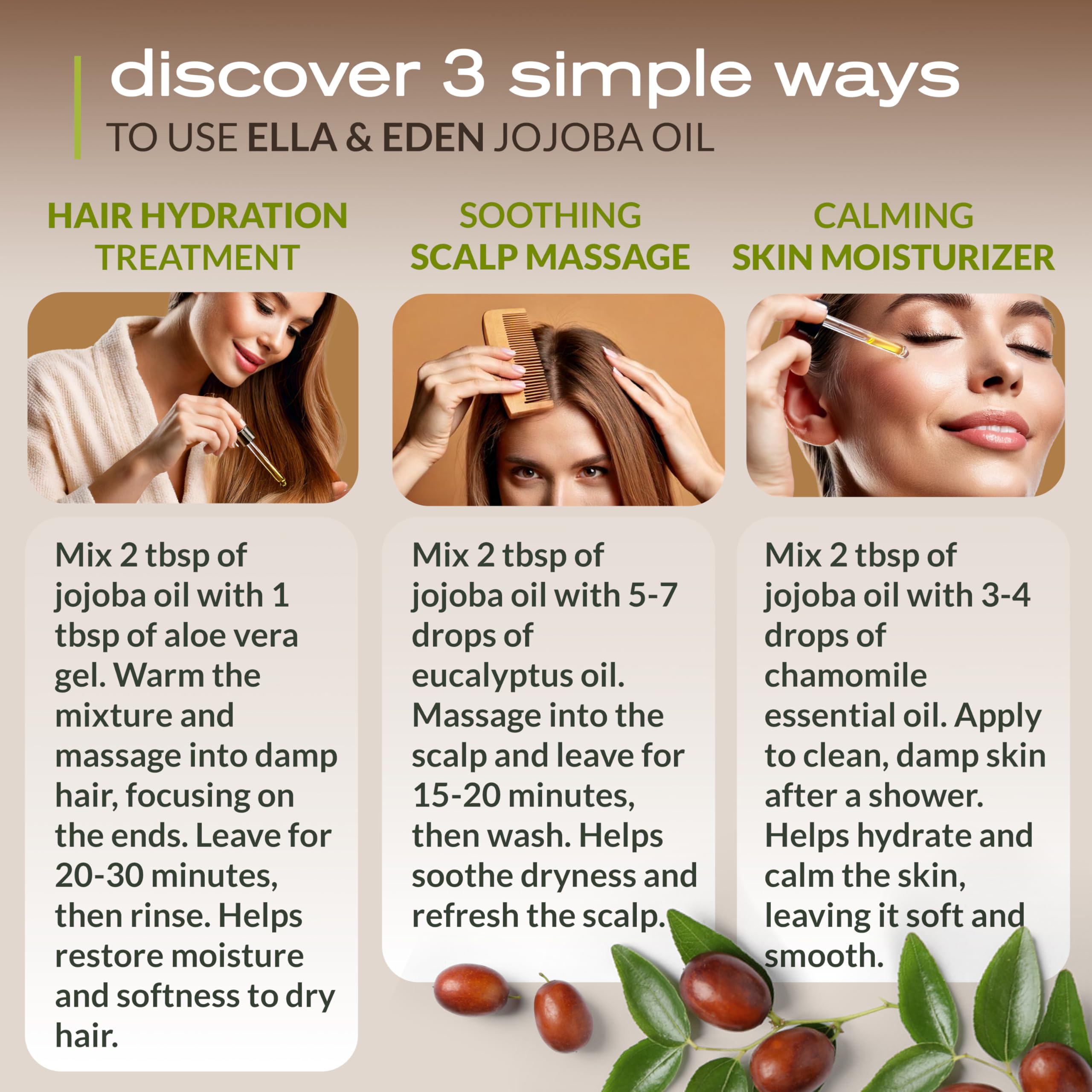 Cuidado de la piel con Aceite de Jojoba de Ella y Eden