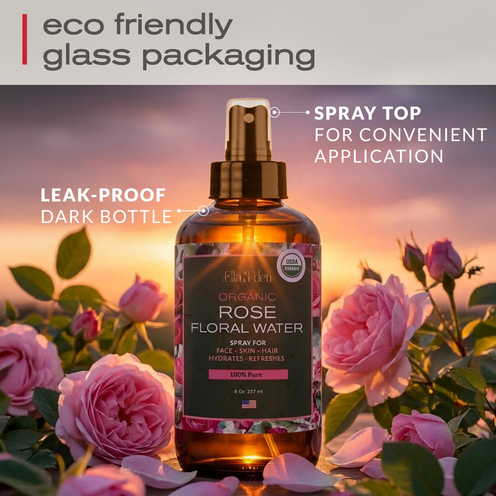 Bruma facial de agua de rosa Ella & Eden para piel fresca