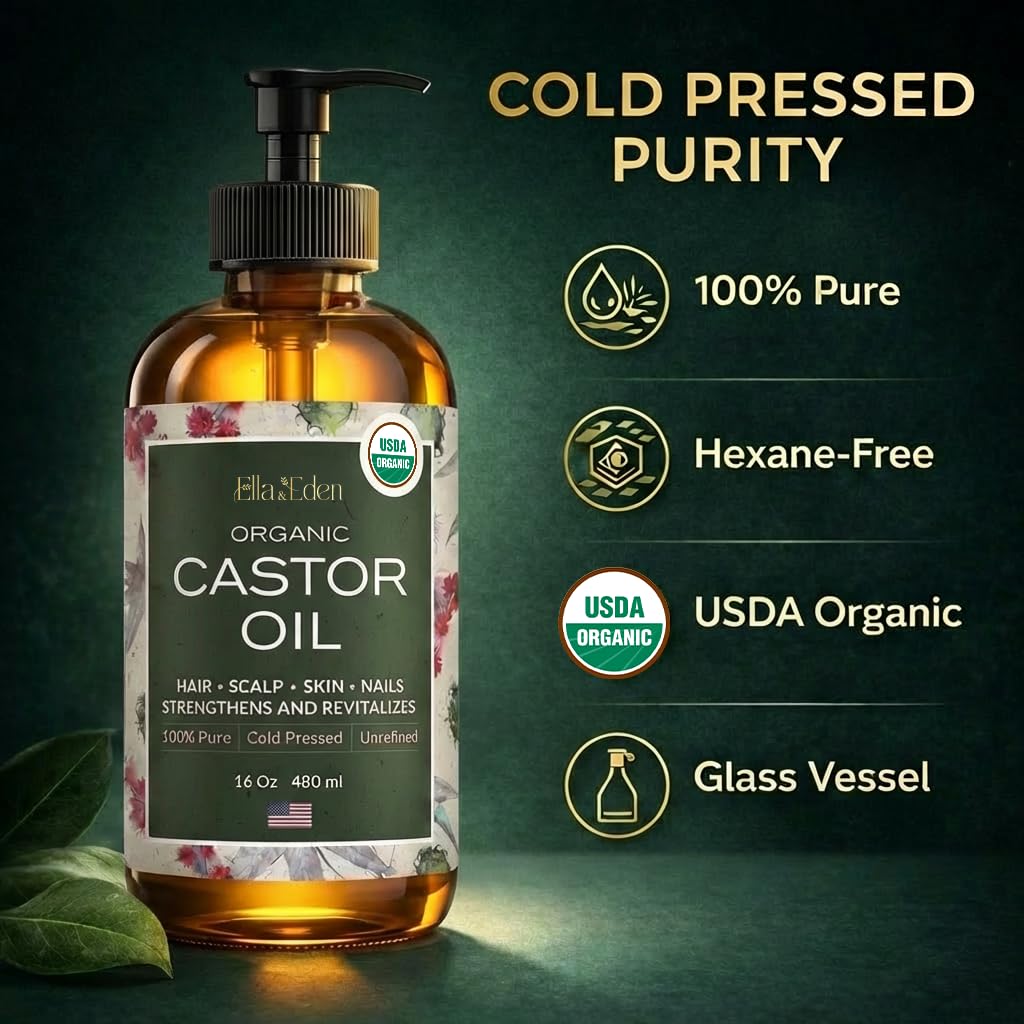 Ella & Eden castor oil used in a warm compress for abdominal relaxation.