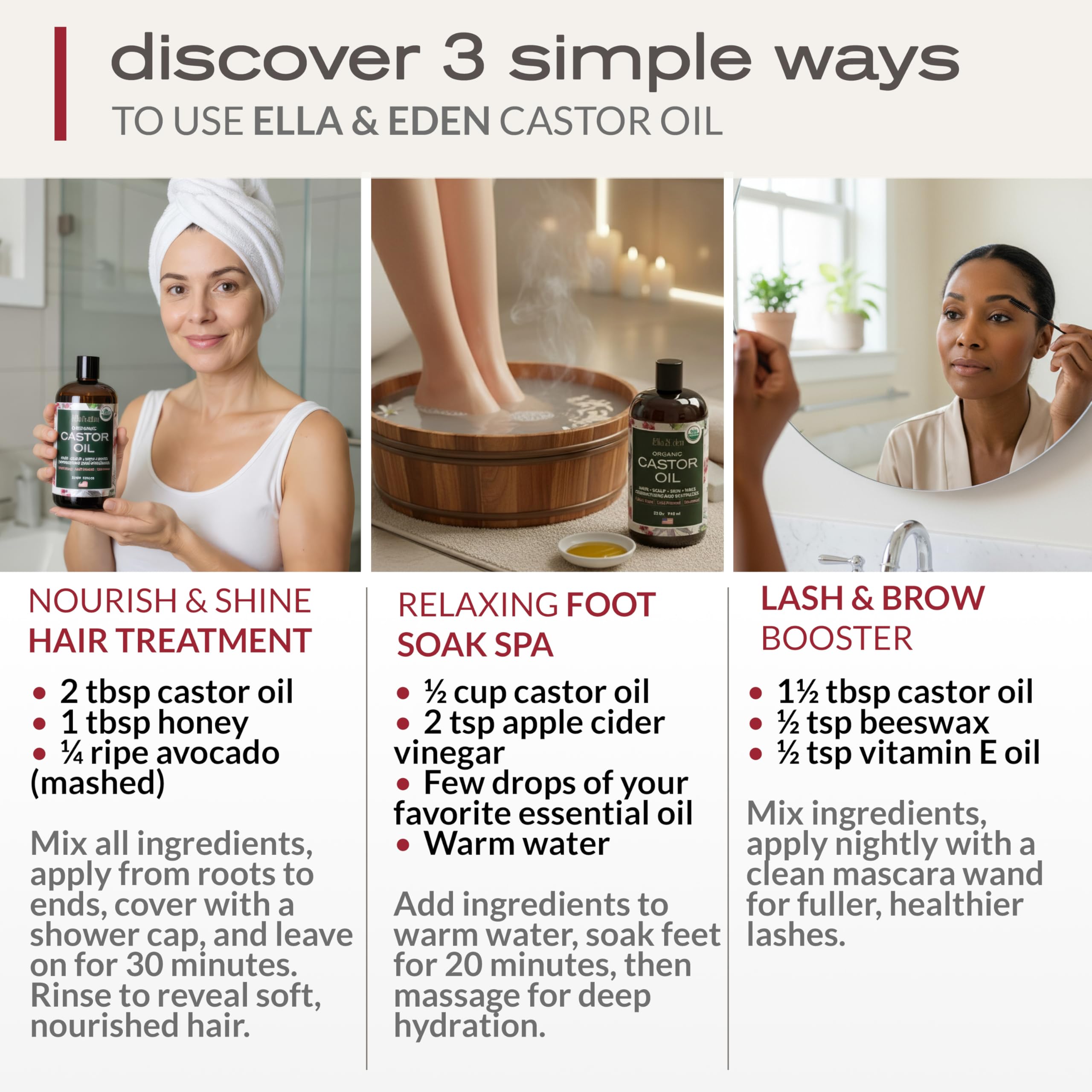 Ella & Eden dark glass bottle preserves freshness and quality.