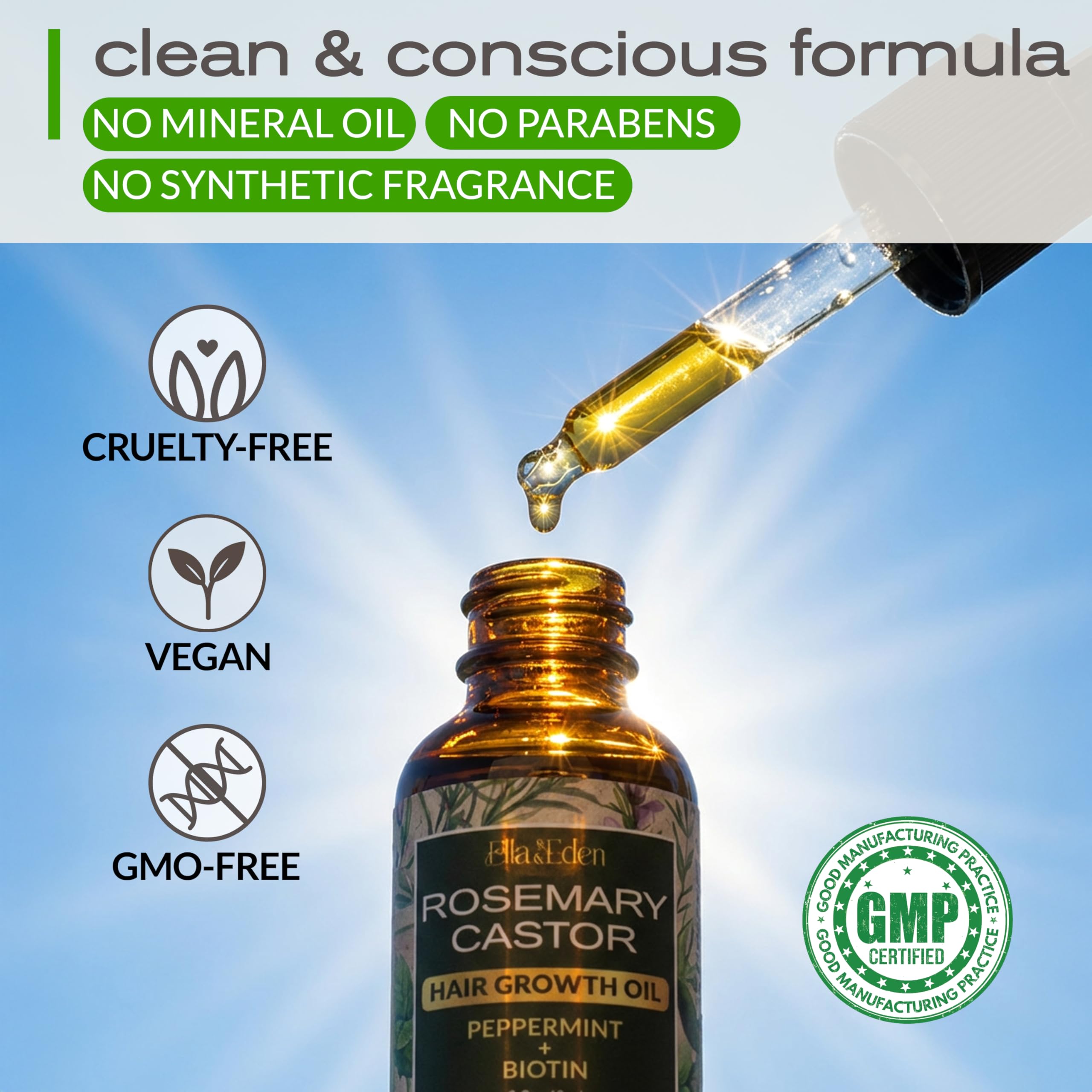 Night-time or pre-wash routine demonstrated with Ella & Eden oil for deep nourishment.