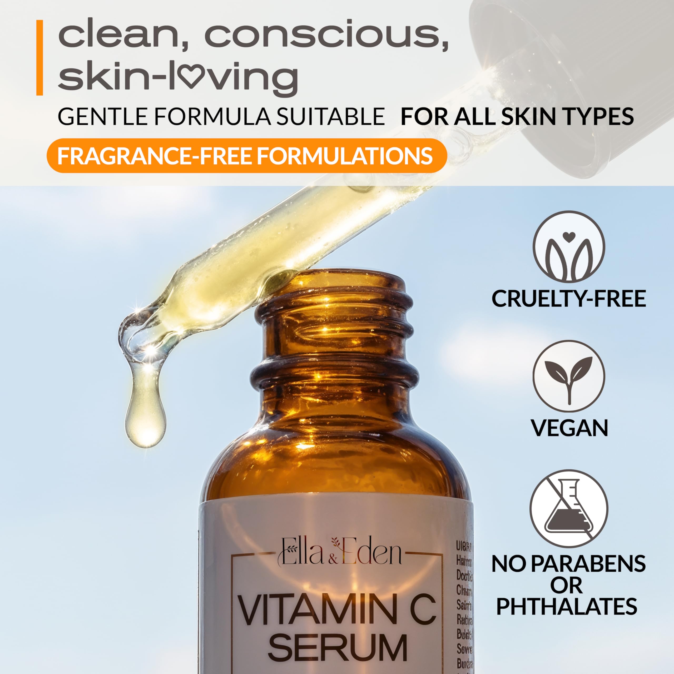 Ella & Eden Vitamin C Serum packaging view with clean design