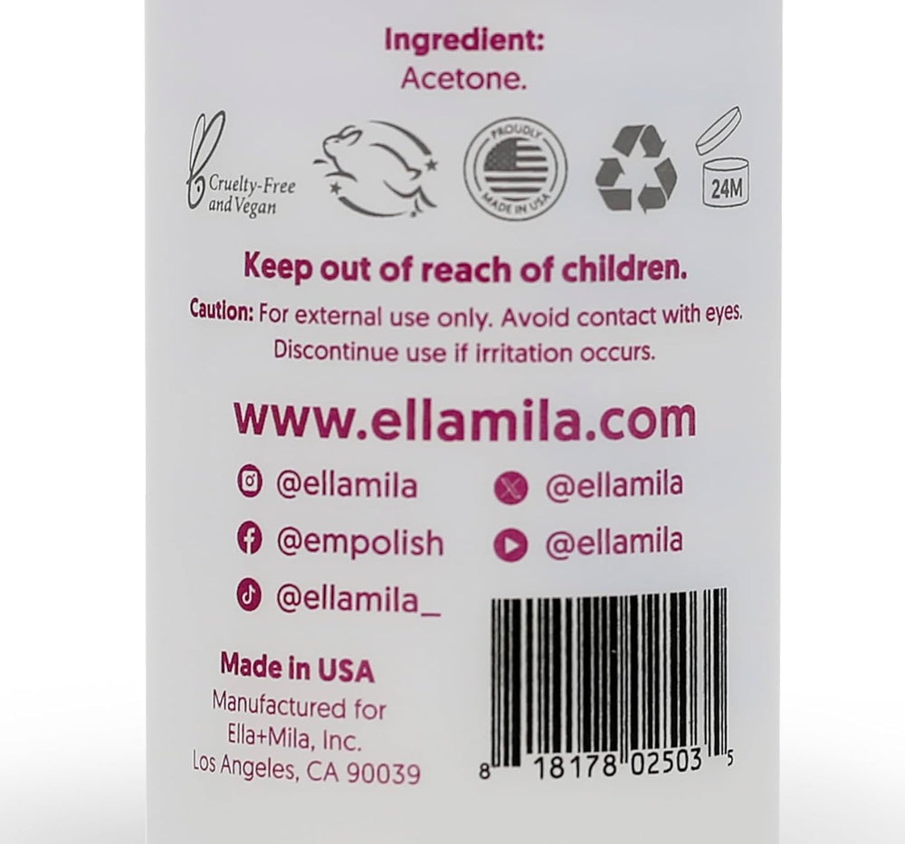 ella+mila 8oz bottle close-up highlighting packaging