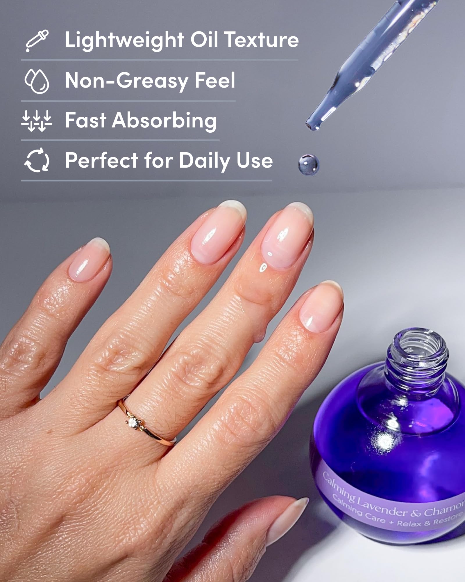 ella-mila Fast-absorbing formula for non-greasy, immediate hydration of nails.