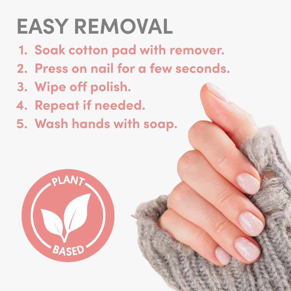 ella+mila glitter polish removal through pure acetone