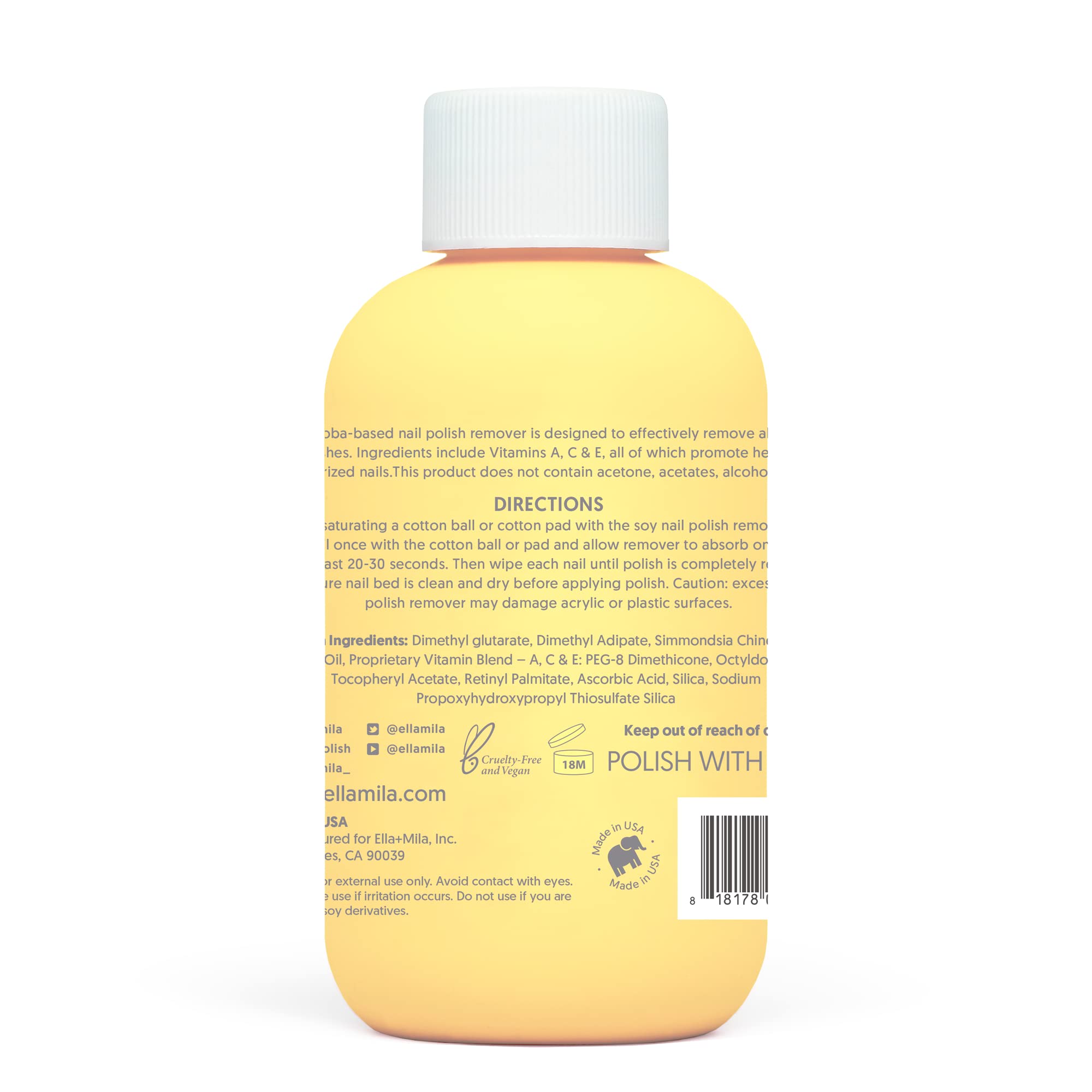 ella-mila jojoba nail polish remover cotton pad ready for application