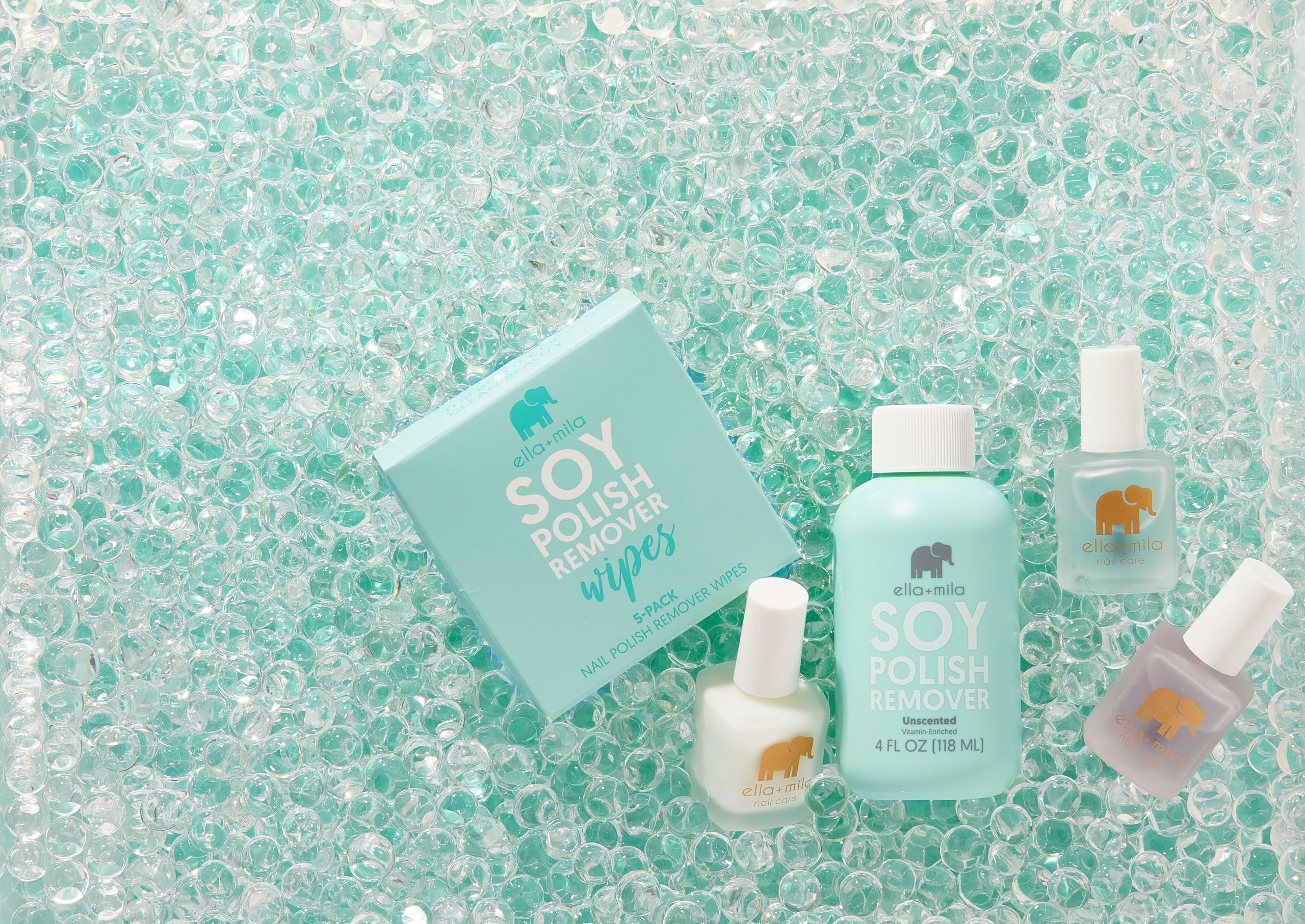 removal session with ella+mila demonstrates gentle, non-drying polish removal on nails.