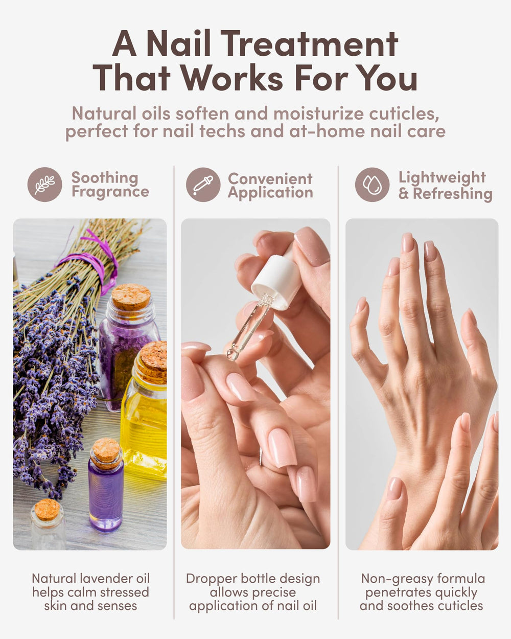 ella-mila Nighttime routine oil softens cuticles during quiet evenings.