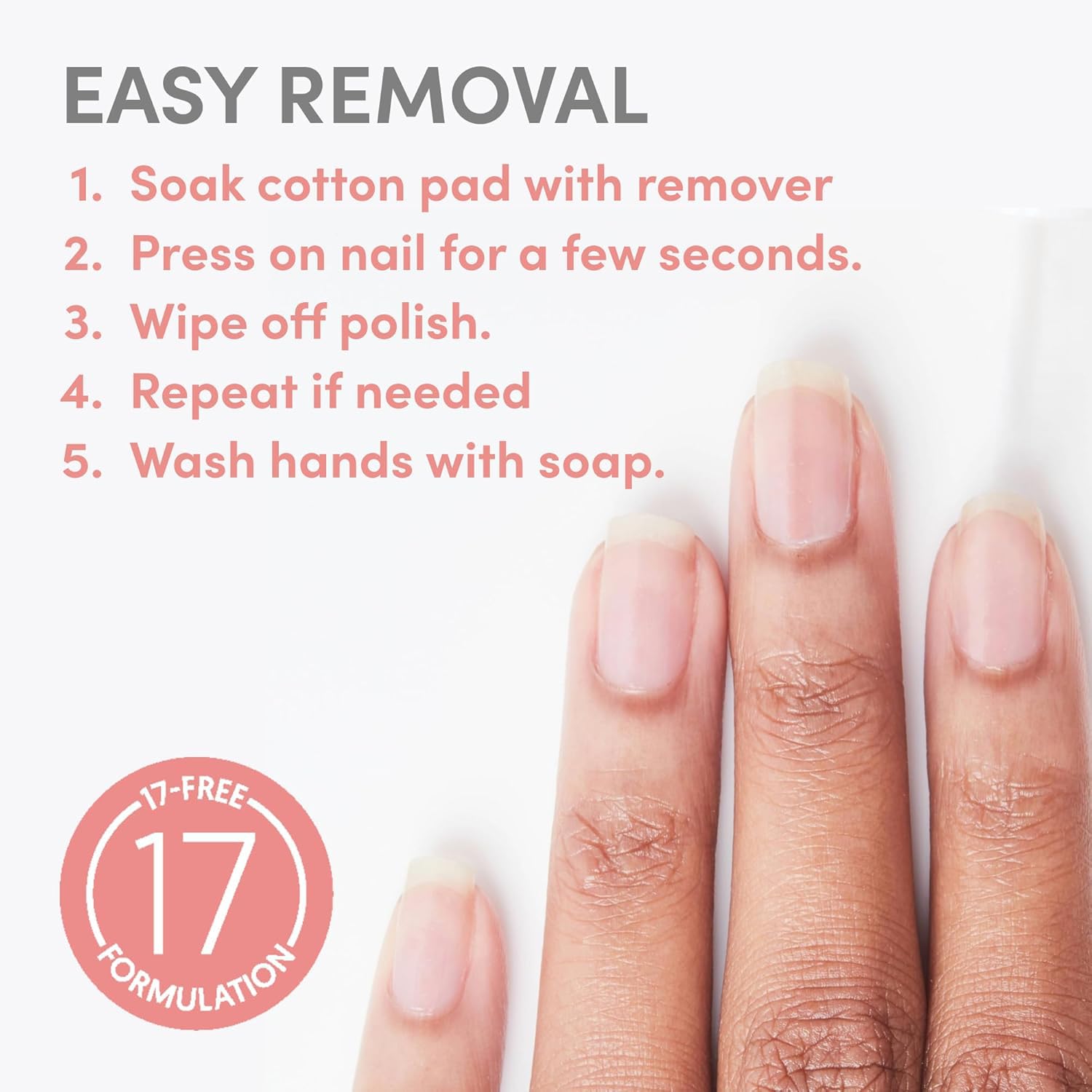 ella-mila remover on cotton pad—easy, thorough polish removal