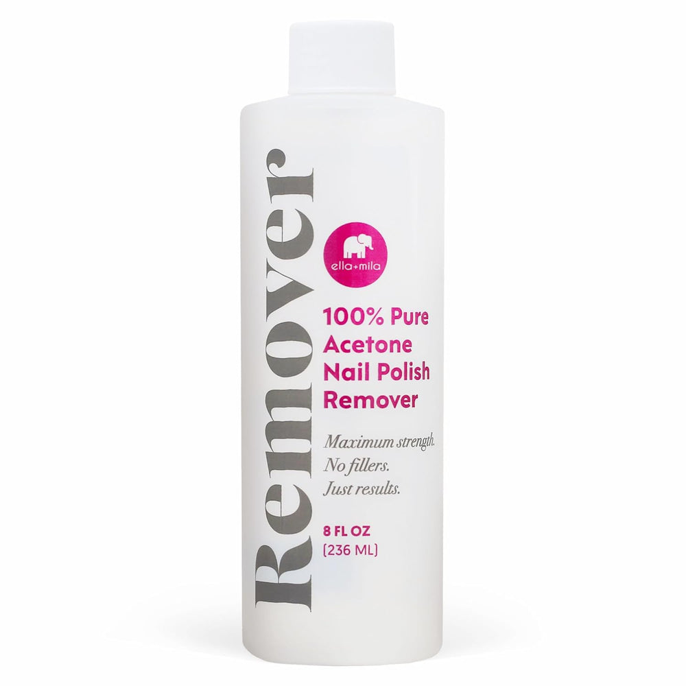ella+mila 100% pure acetone nail remover bottle for fast gel and acrylic removal