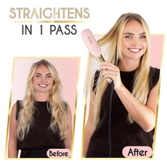 Ella Bella Titanium Flat Iron digital display for precise temperature control.