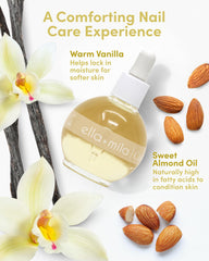 ella+mila Vanilla Dream bottle with warm scent enhances routine manicure