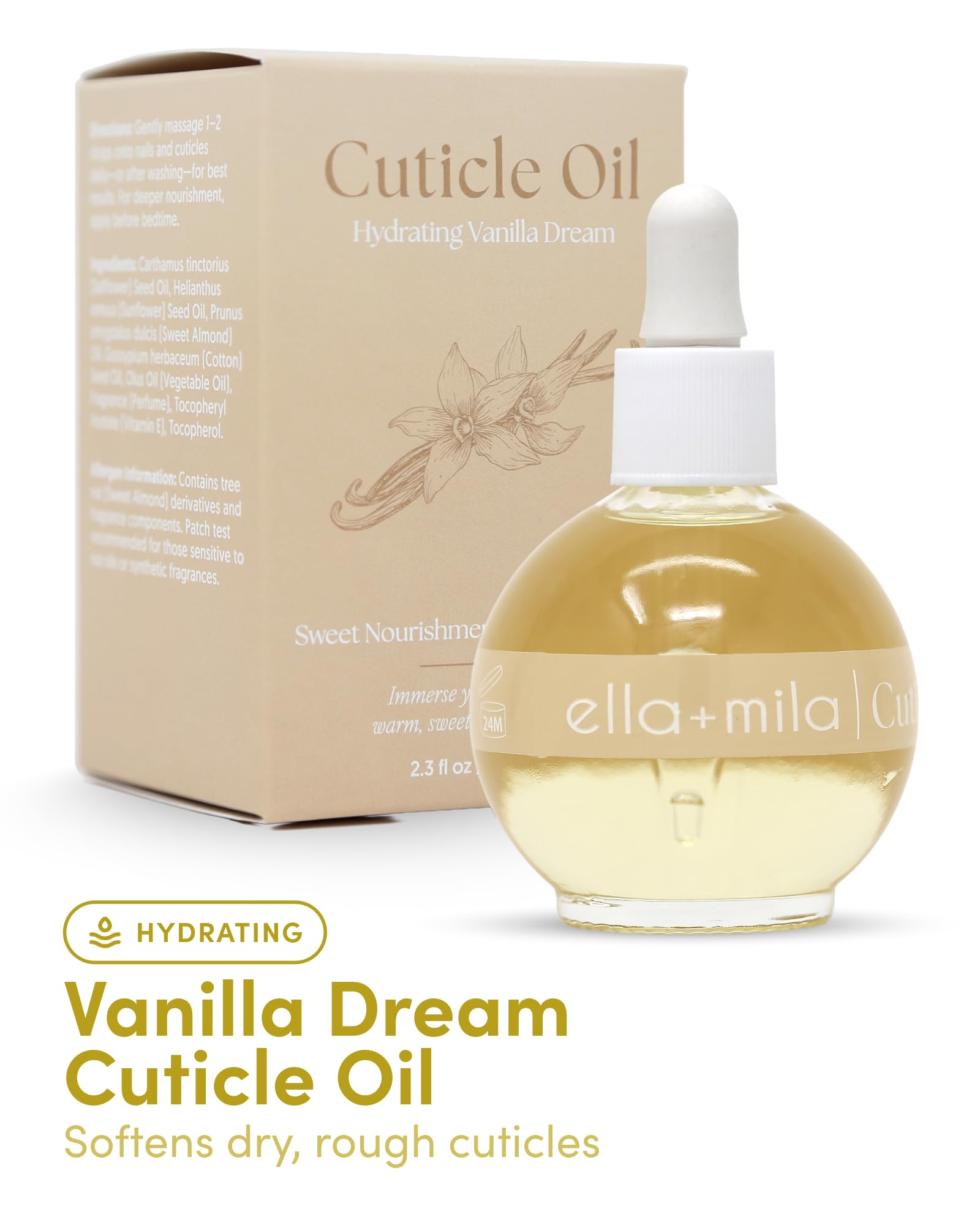 ella+mila cuticle oil dropper enables precise daily hydration
