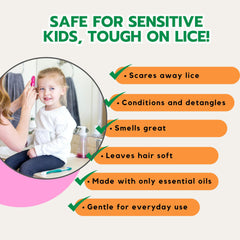 Ella's Kids aceite árbol de té en botella, aroma suave para peinado diario.