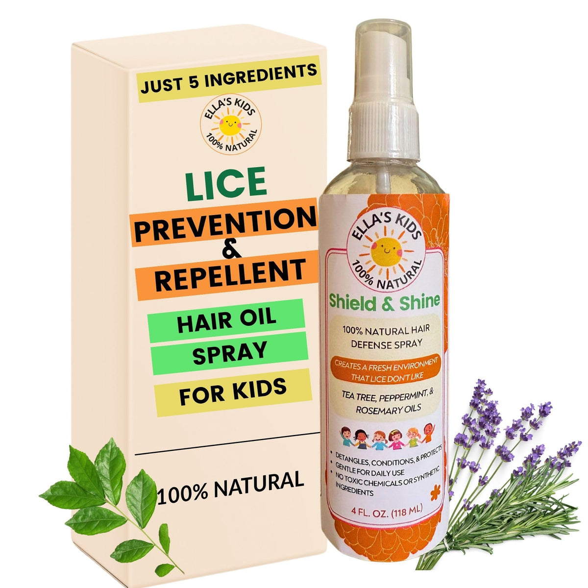 Ella's Kids aerosol protector y acondicionador para cabello infantil, evita enredos.