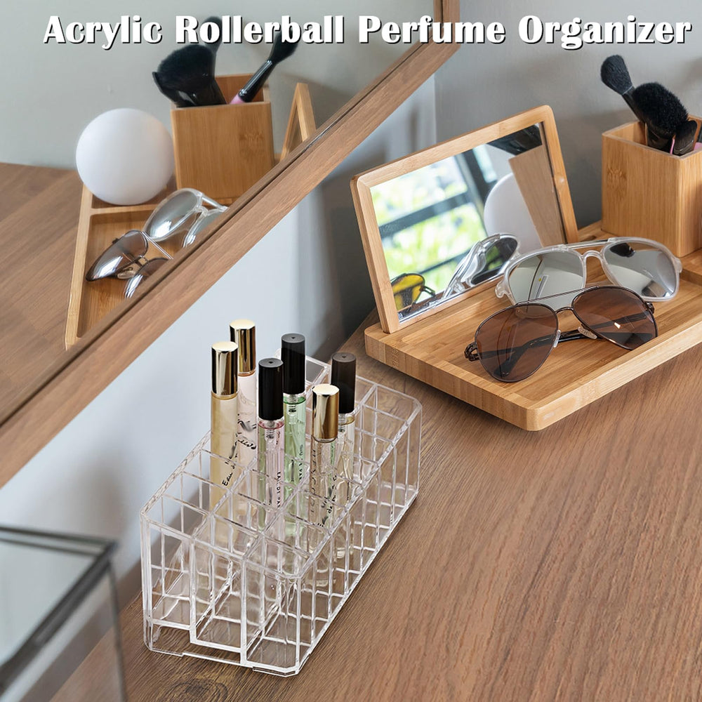 ELLDOO acrylic organizer close-up shows durable, clear material for daily use.
