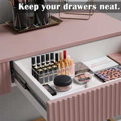 ELLDOO display with tall compartments ideal for lipsticks and glosses.