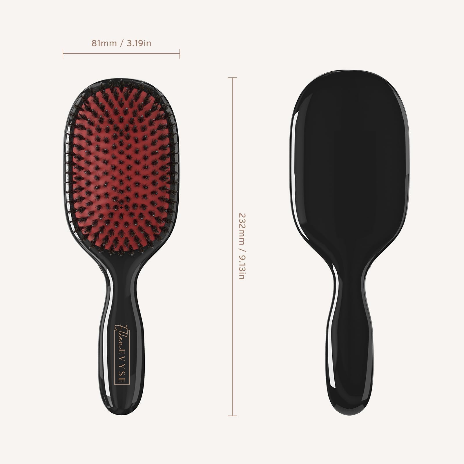 Ellen Evyse brush set includes two hair ties for styling