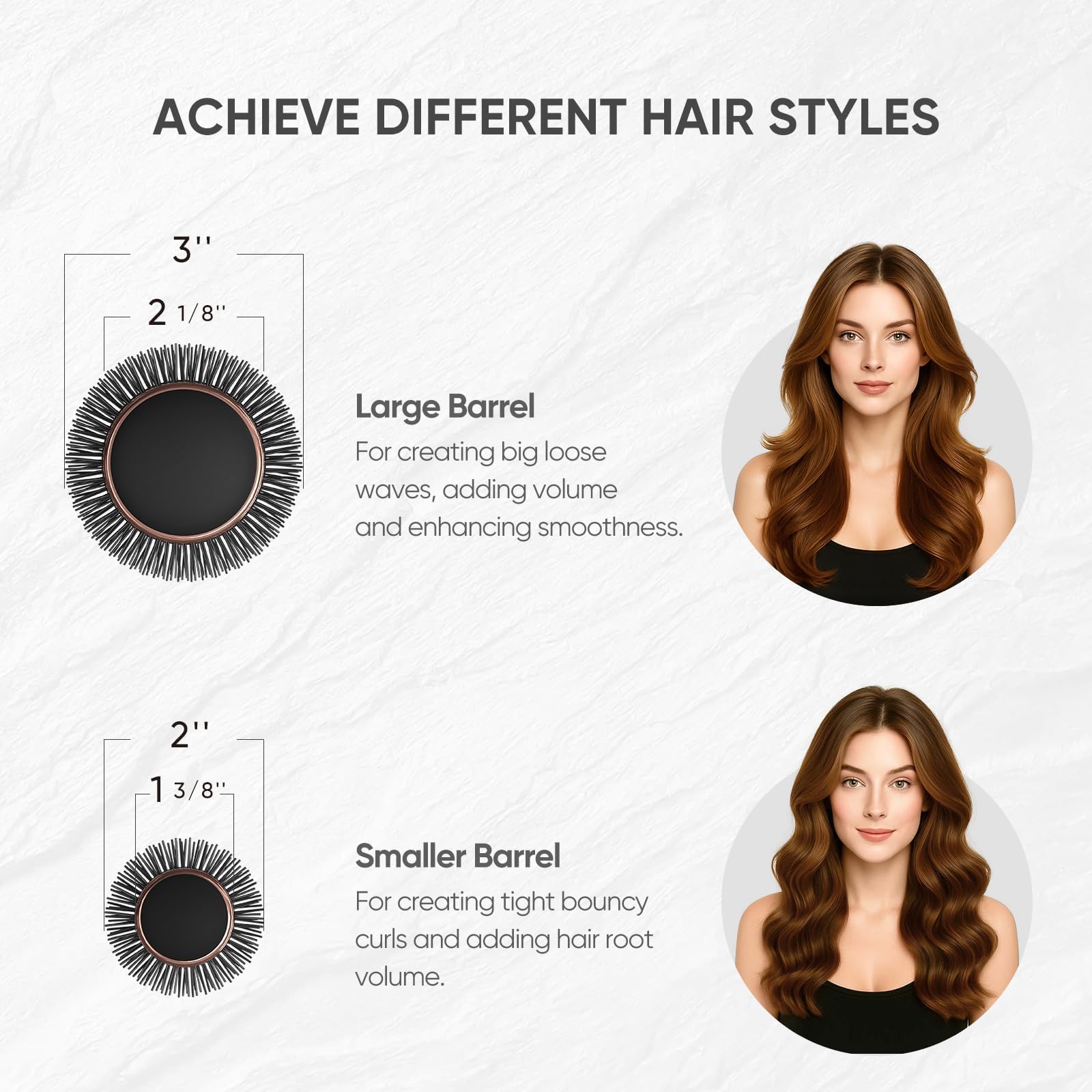 Ellen Evyse round brush four clips help precise sectioning during styling.