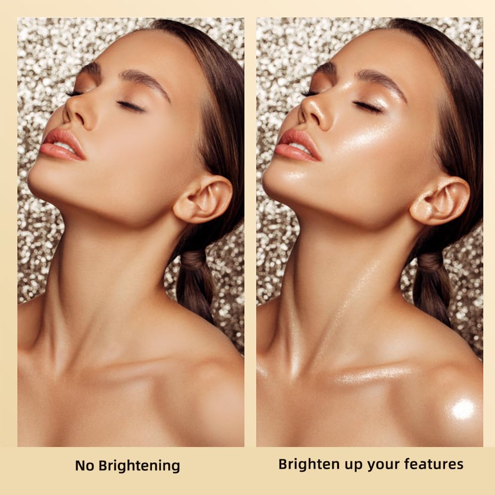 ELLESY Paleta iluminador en clavicula para realzar la iluminación facial.