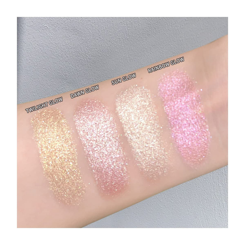 ELLESY Paleta iluminador tono dorado claro para brillos sutiles.