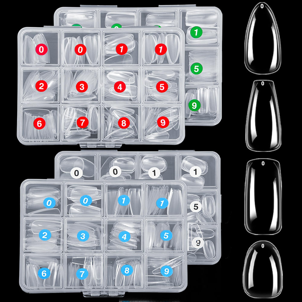 ELLEWIN uñas falsas 1000 piezas en cuatro formas para salón o bricolaje.
